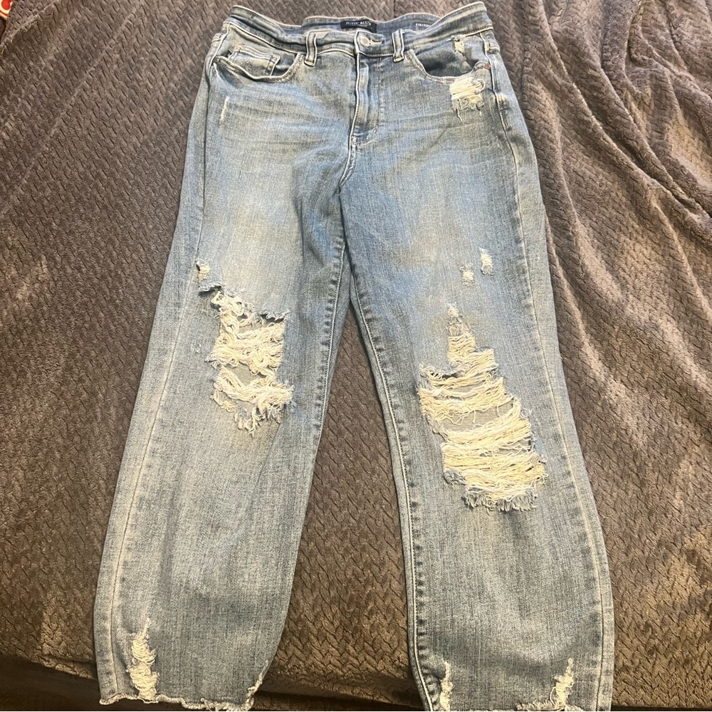 Judy Blue Distressed Ankle Jeans